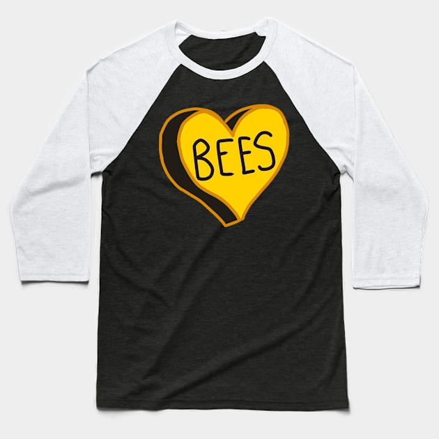 Bees Heart Baseball T-Shirt by ROLLIE MC SCROLLIE